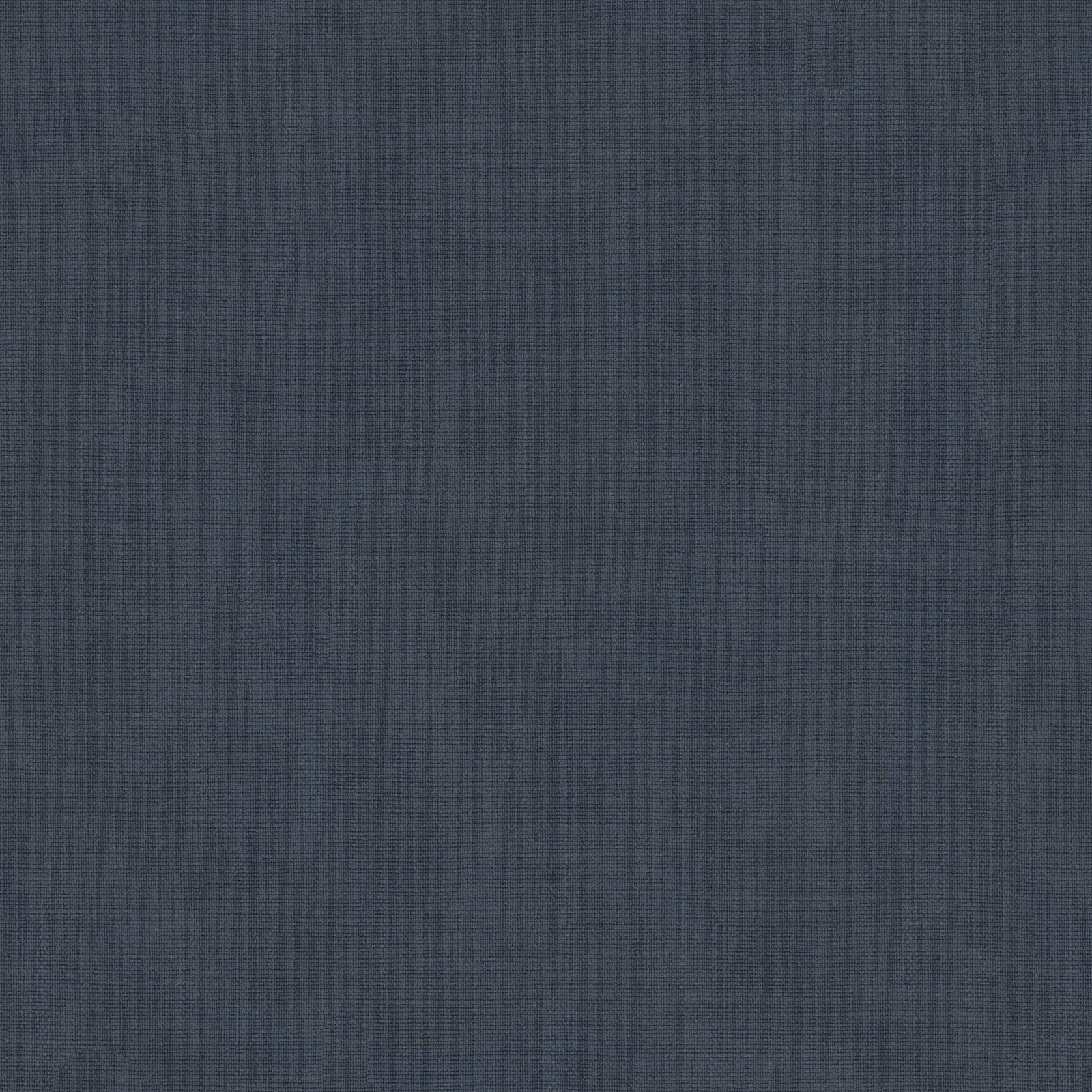 Deep blue plain woven fabric swatch with subtle slub texture