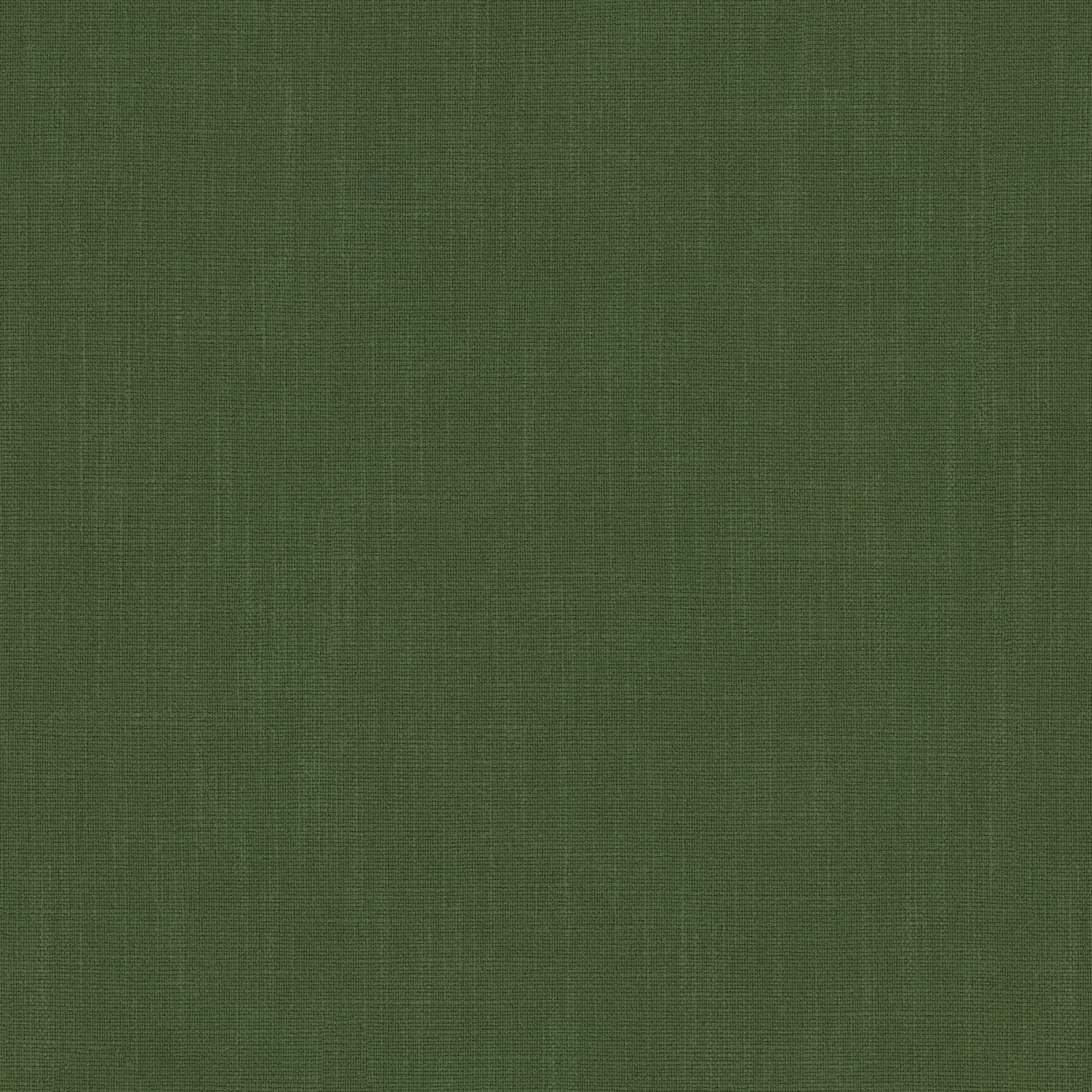 Deep moss green plain woven fabric swatch with subtle linen-like texture