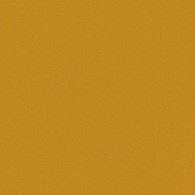 Close-up of a warm pollen-gold plain wool weave with a softly grainy surface