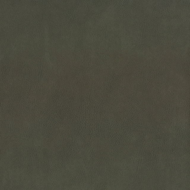Close-up of muted moss olive leather with a fine, pebbled grain