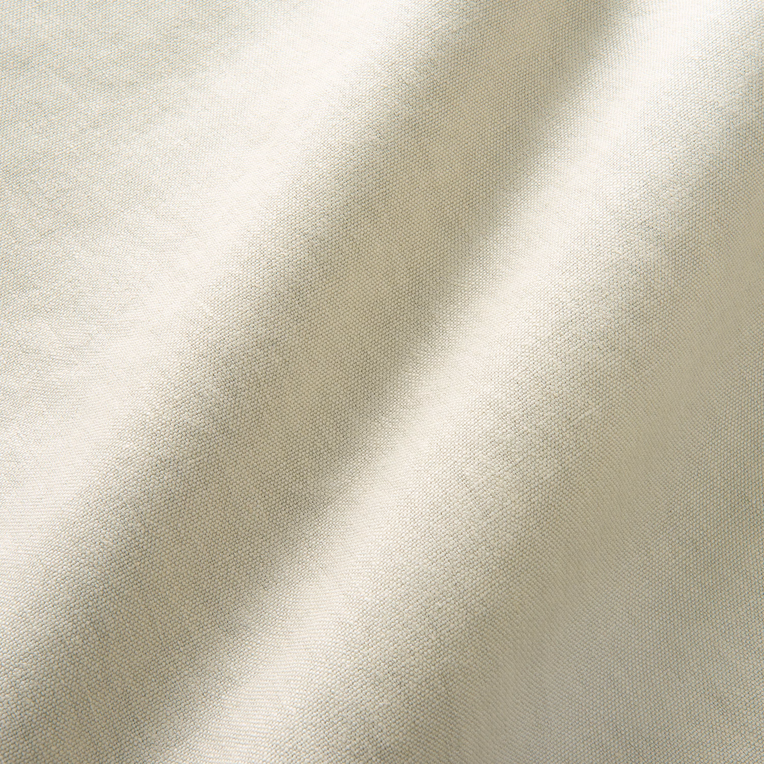 Close-up of pale dove-grey woven textile with soft, shifting tonal bands