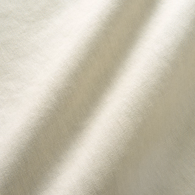 Close-up of pale dove-grey woven textile with soft, shifting tonal bands