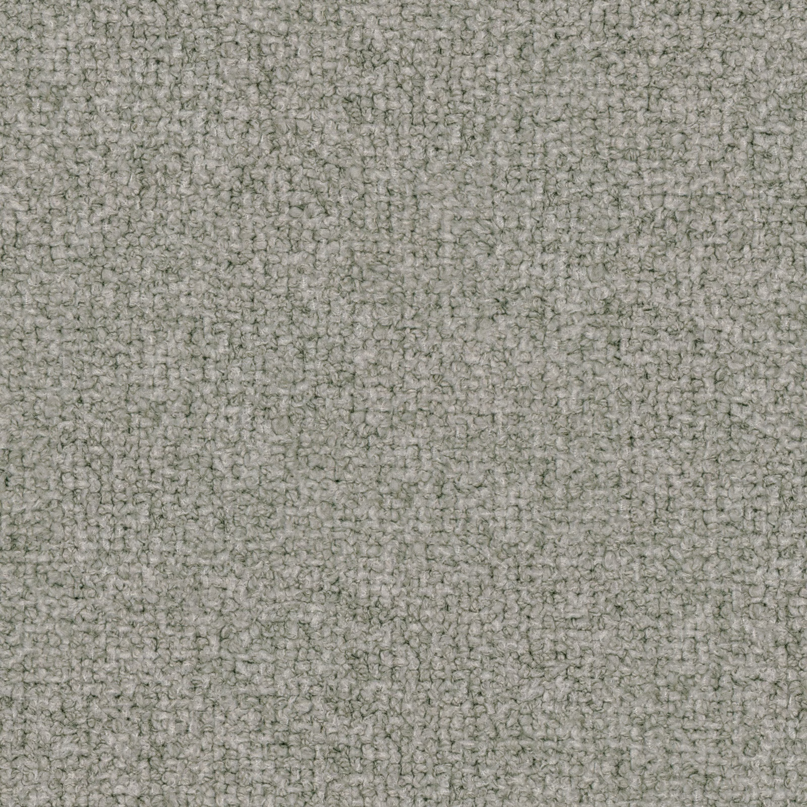 Close-up of a softly looped mineral grey-green plain woven fabric texture