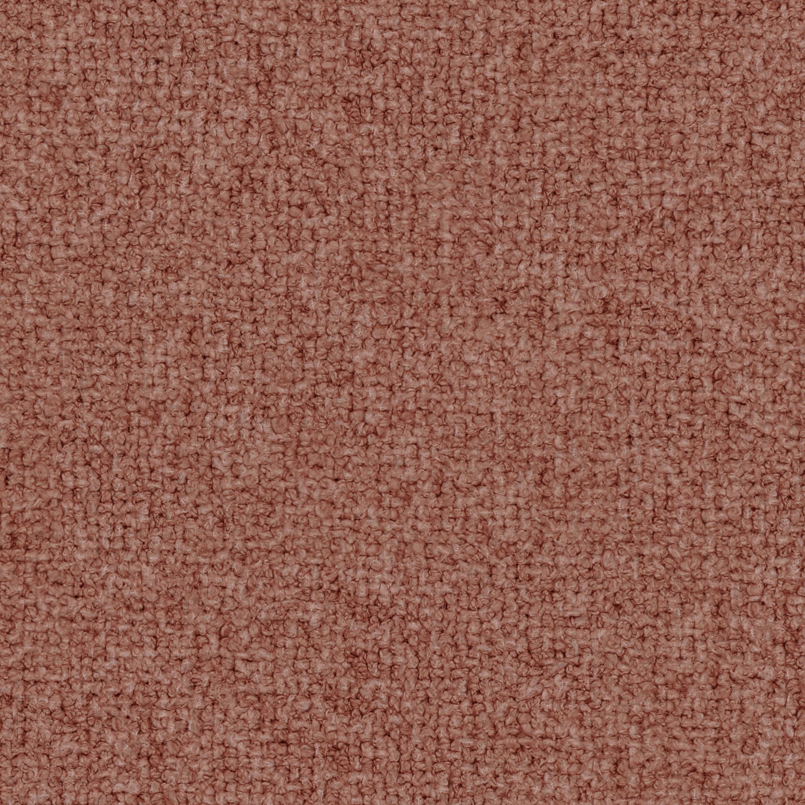 Close-up of muted terracotta-rose plain weave with a softly looped texture