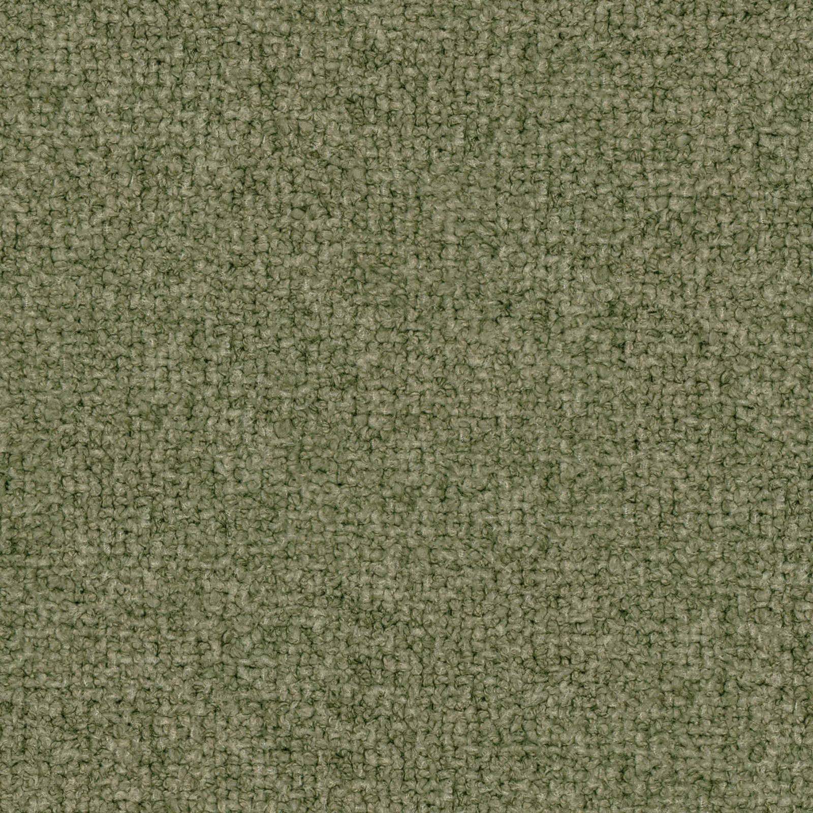 Close-up of nubby woven fabric in muted winter moss green with tonal flecks