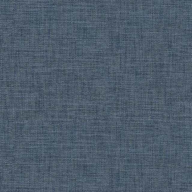 Close-up of muted denim-blue plain weave with fine crosshatch texture and tonal bands