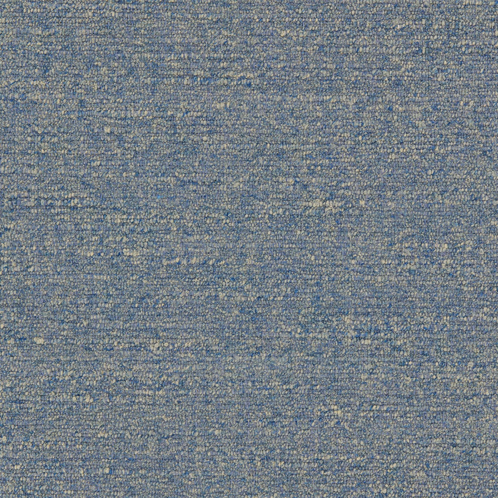 Close-up of marine blue woven fabric with pale grey, stone and lilac flecks