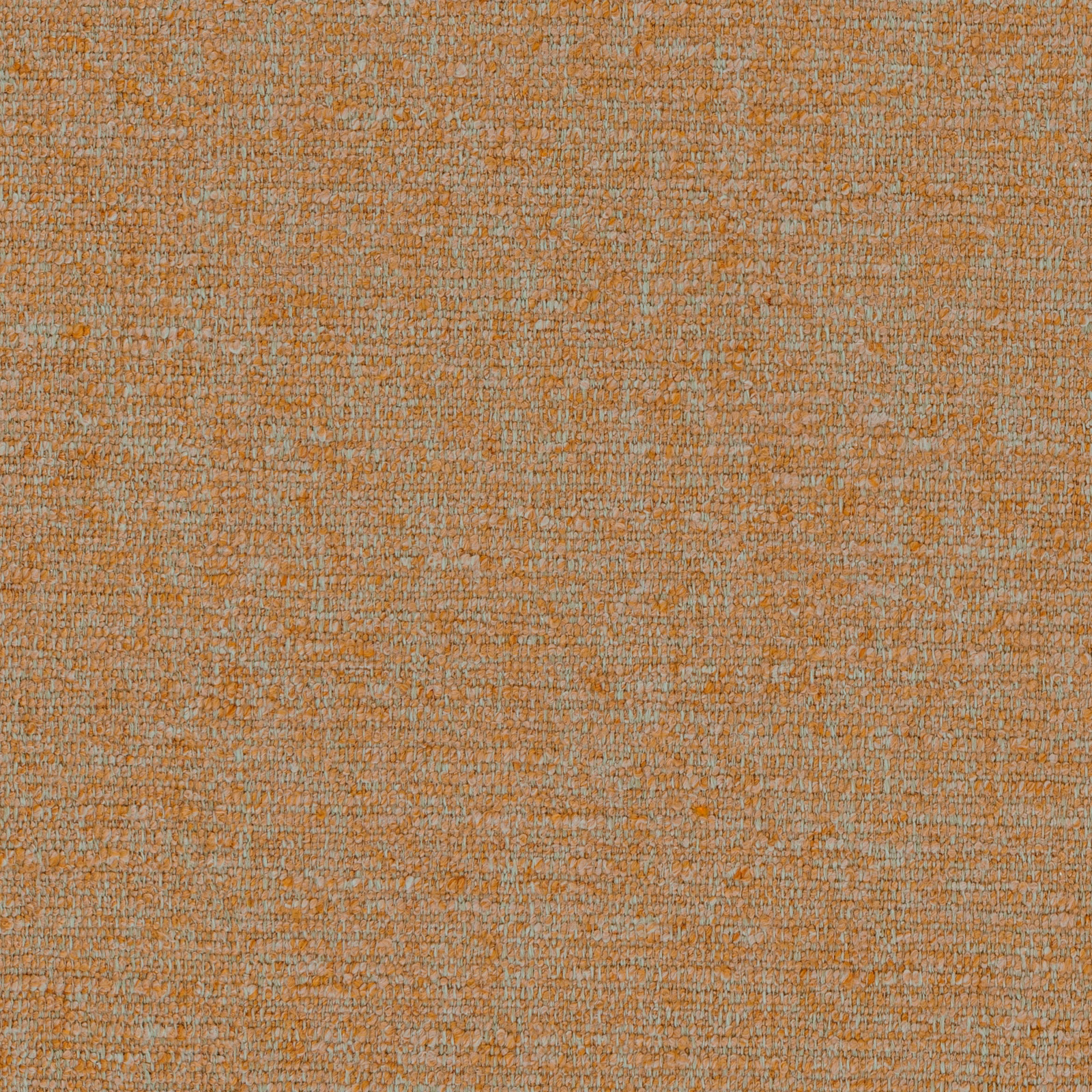 Warm terracotta woven upholstery with fine taupe and grey flecked texture