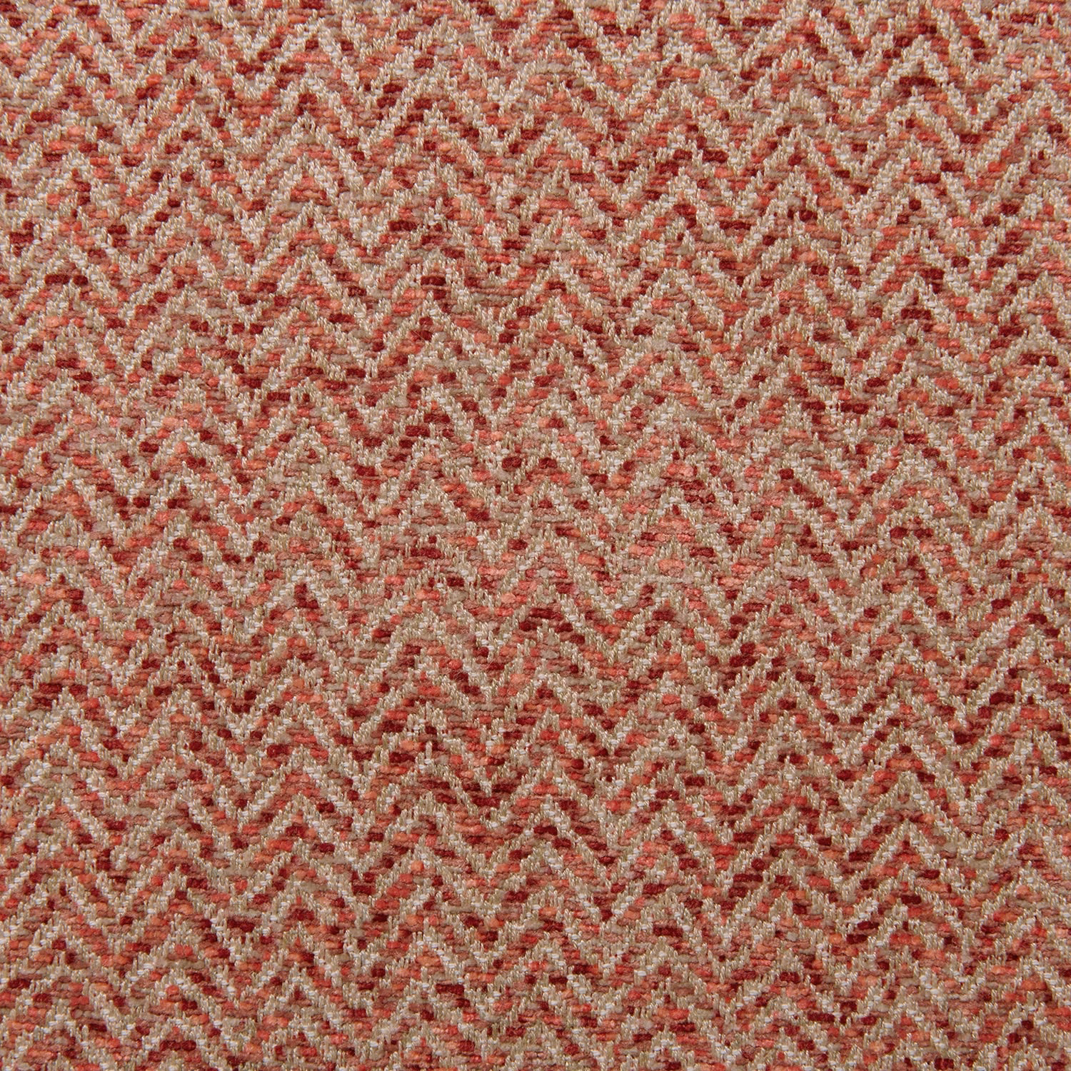 Raspberry and oatmeal chevron herringbone weave with softly nubby texture