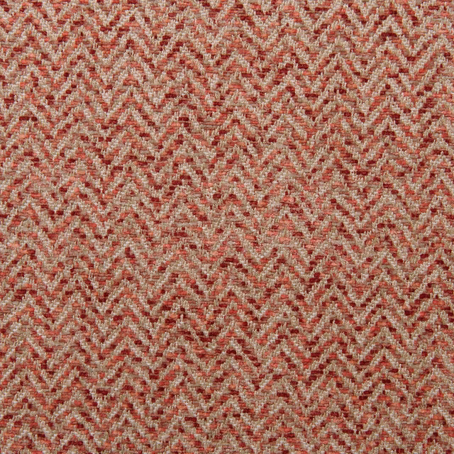 Raspberry and oatmeal chevron herringbone weave with softly nubby texture