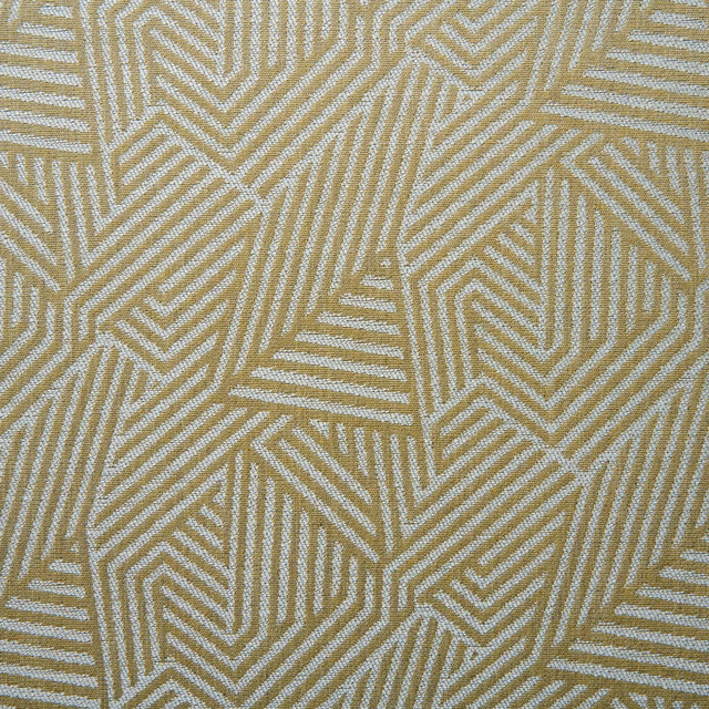 Muted olive and cream angular geometric weave with fine ribbed texture