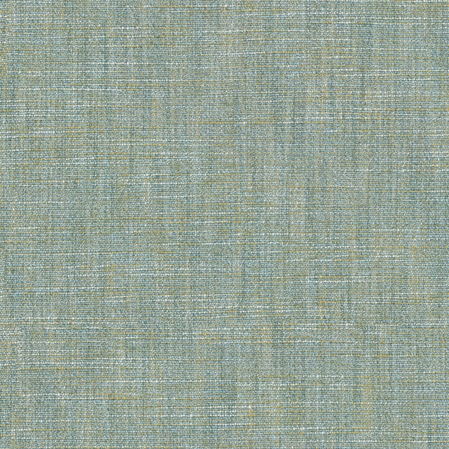 Close-up of muted blue-grey woven fabric with fine pale green and lilac flecks