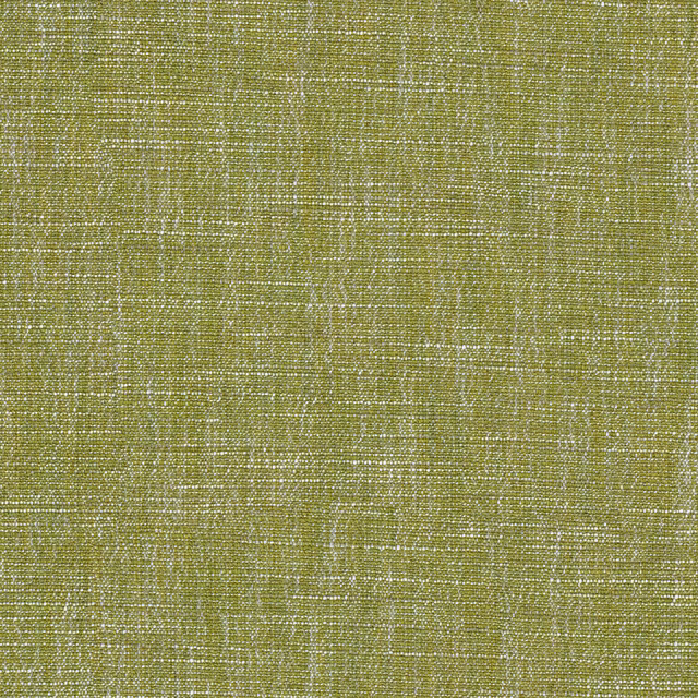 Close-up of muted lime-green woven upholstery with pale crosshatch flecks