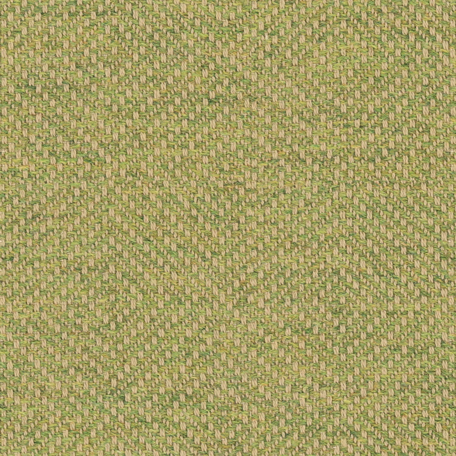 Soft apple-green woven upholstery with pale flecks and a small diagonal texture