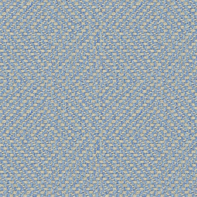 Close-up of cool azure blue woven fabric with lilac geometric flecks