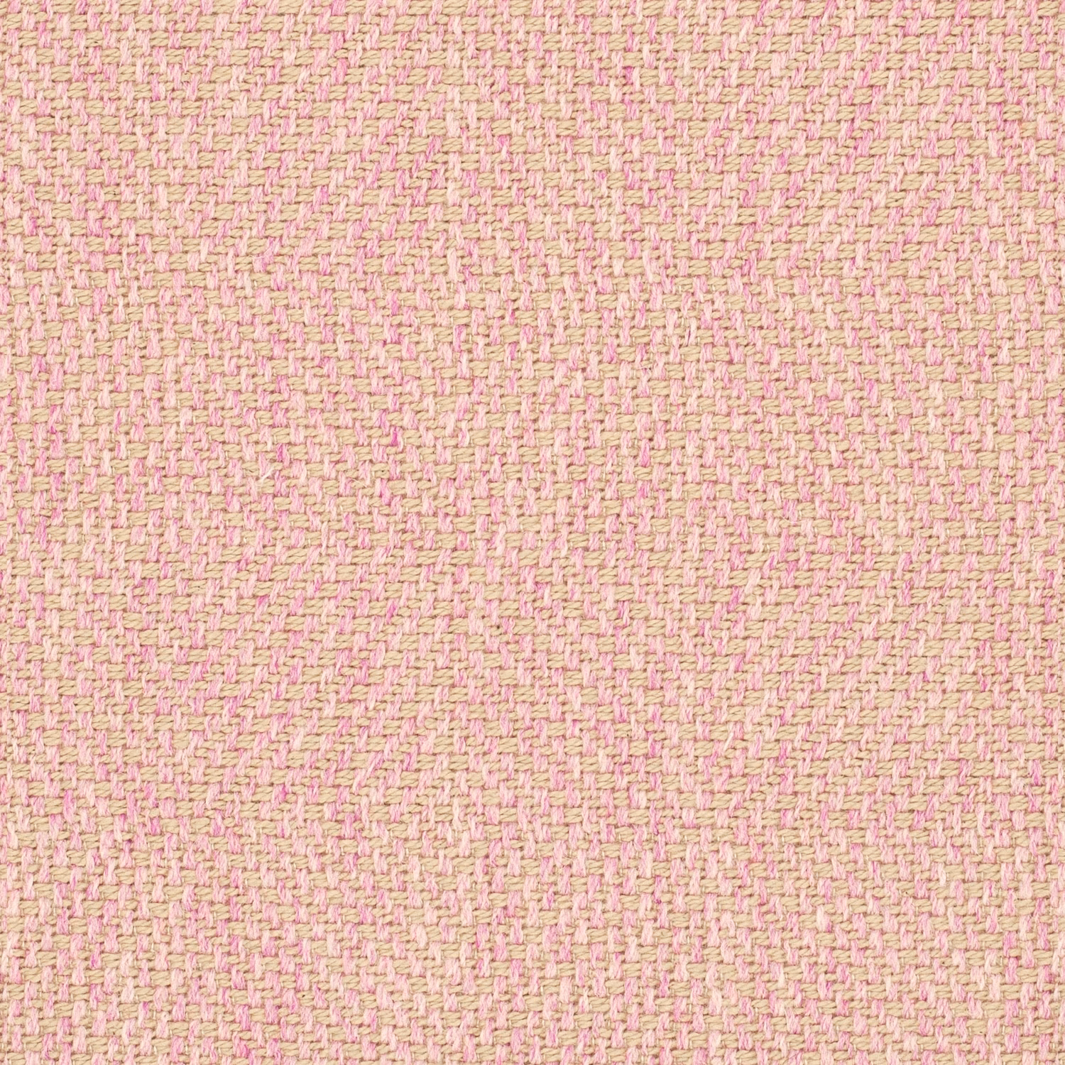 Cotton-candy pink and cream woven geometric texture in close-up
