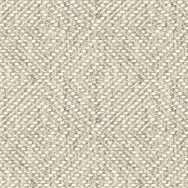 Close-up of dove-grey woven fabric with ivory flecks and subtle geometric texture