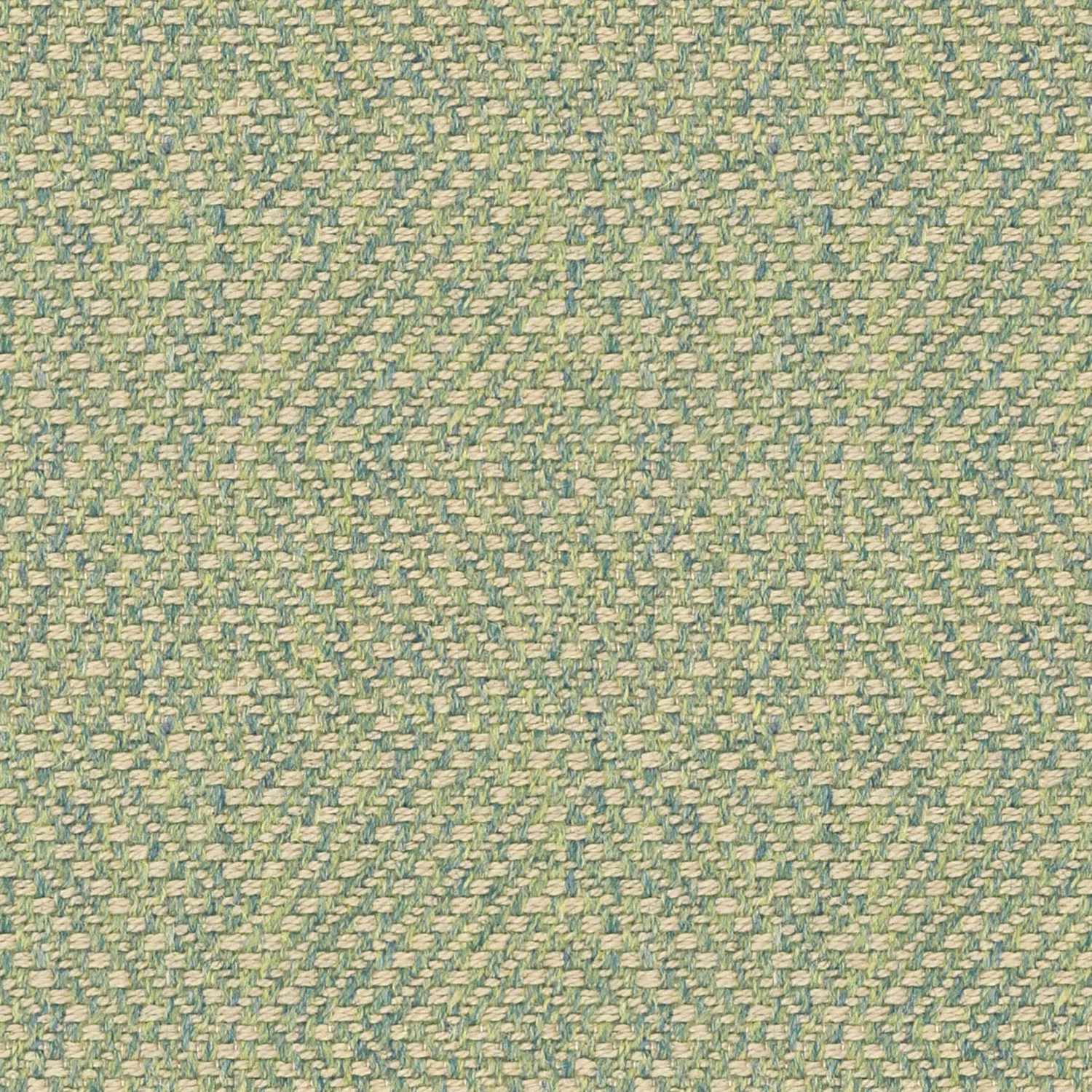 Close view of fern green and cream chevron-like flecks in a textured weave