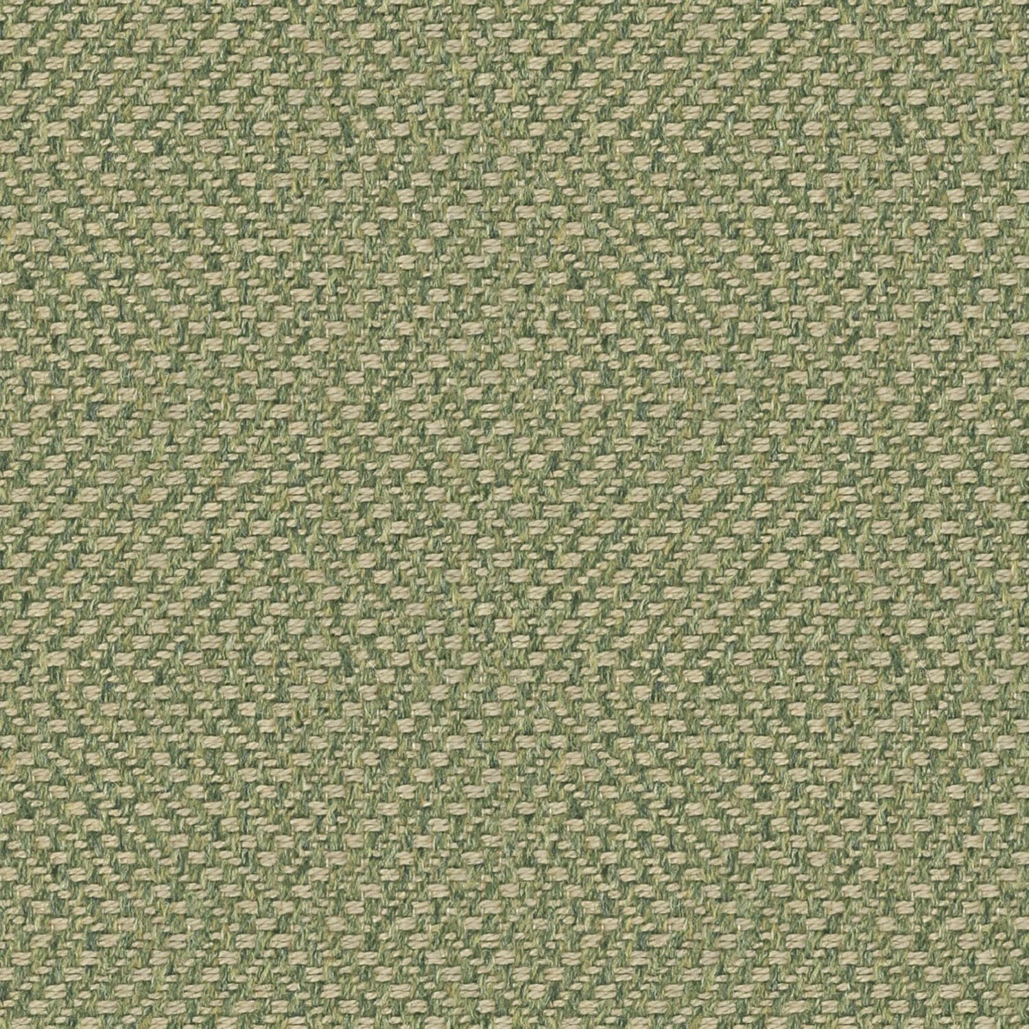Moss-green upholstery weave with pale oat yarns forming a small broken geometric texture