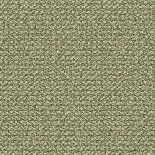 Moss-green upholstery weave with pale oat yarns forming a small broken geometric texture