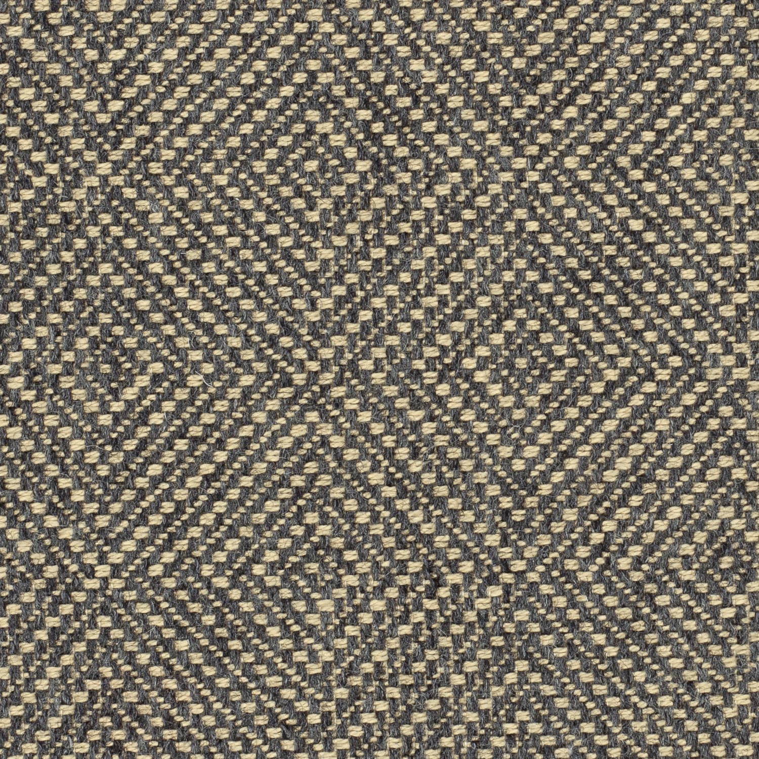 Charcoal and oatmeal woven upholstery with broken geometric zigzag texture