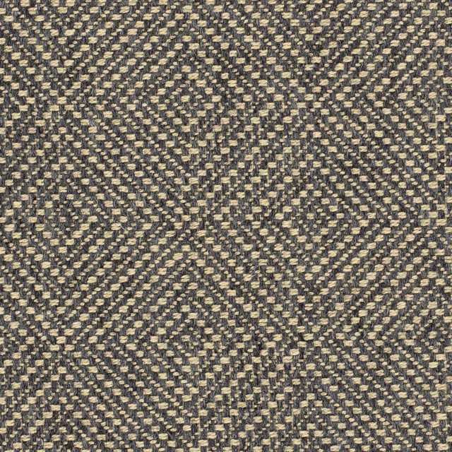 Charcoal and oatmeal woven upholstery with broken geometric zigzag texture