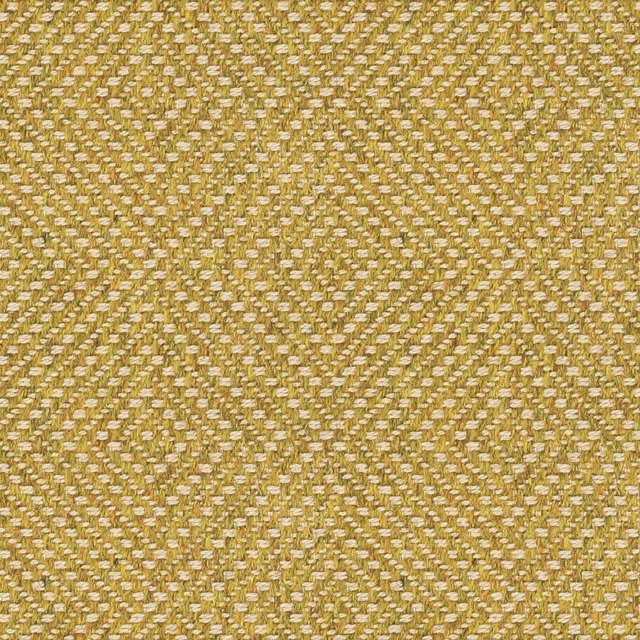 Saffron-gold woven fabric with cream and olive broken chevron texture