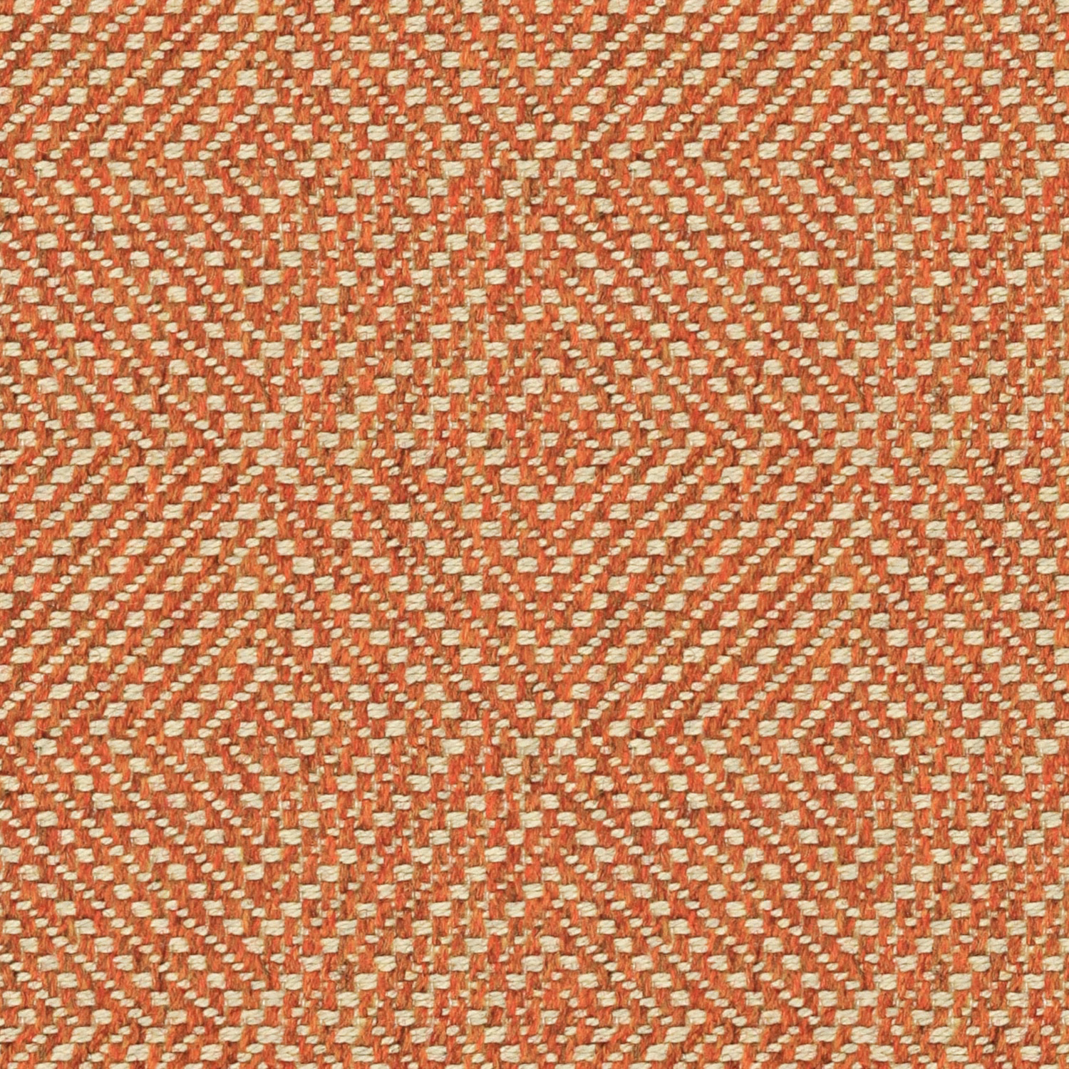 Warm sienna and ivory geometric wool-cotton weave with raised texture