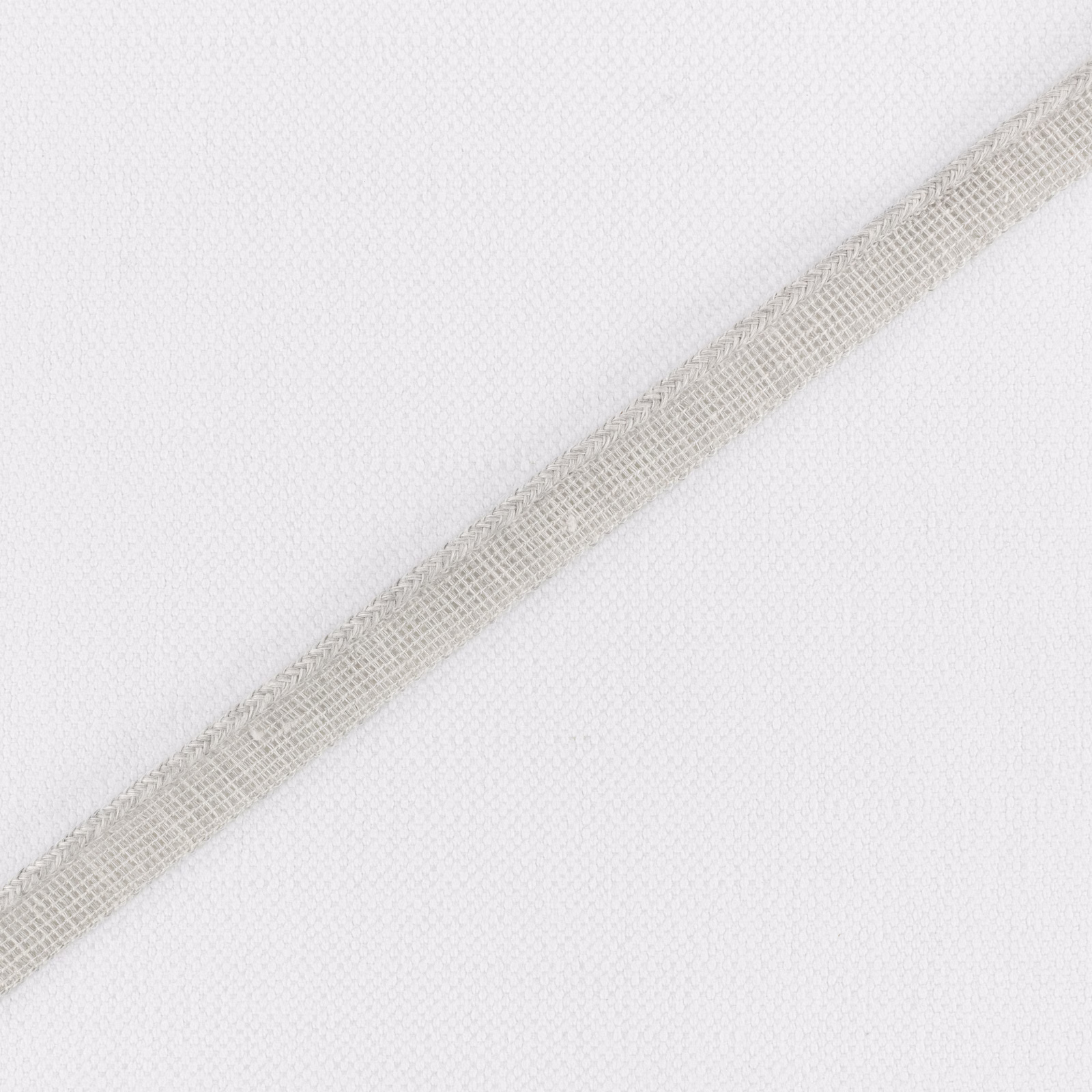 Pale silvery grey plain weave with fine crosshatch texture and diagonal band