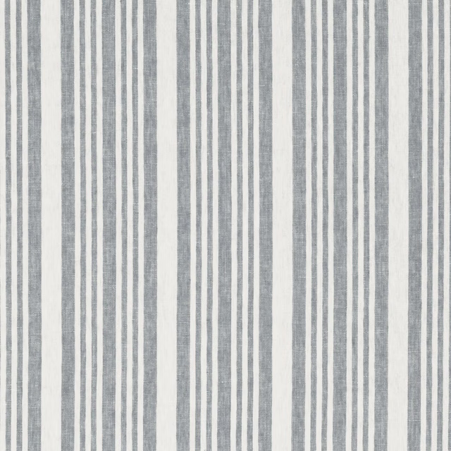 Pale dove-grey and ivory fabric with irregular vertical woven stripes
