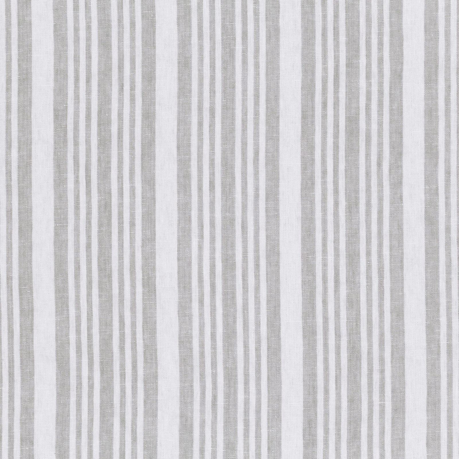Pale mist-grey and white irregular vertical stripes with a softly woven texture