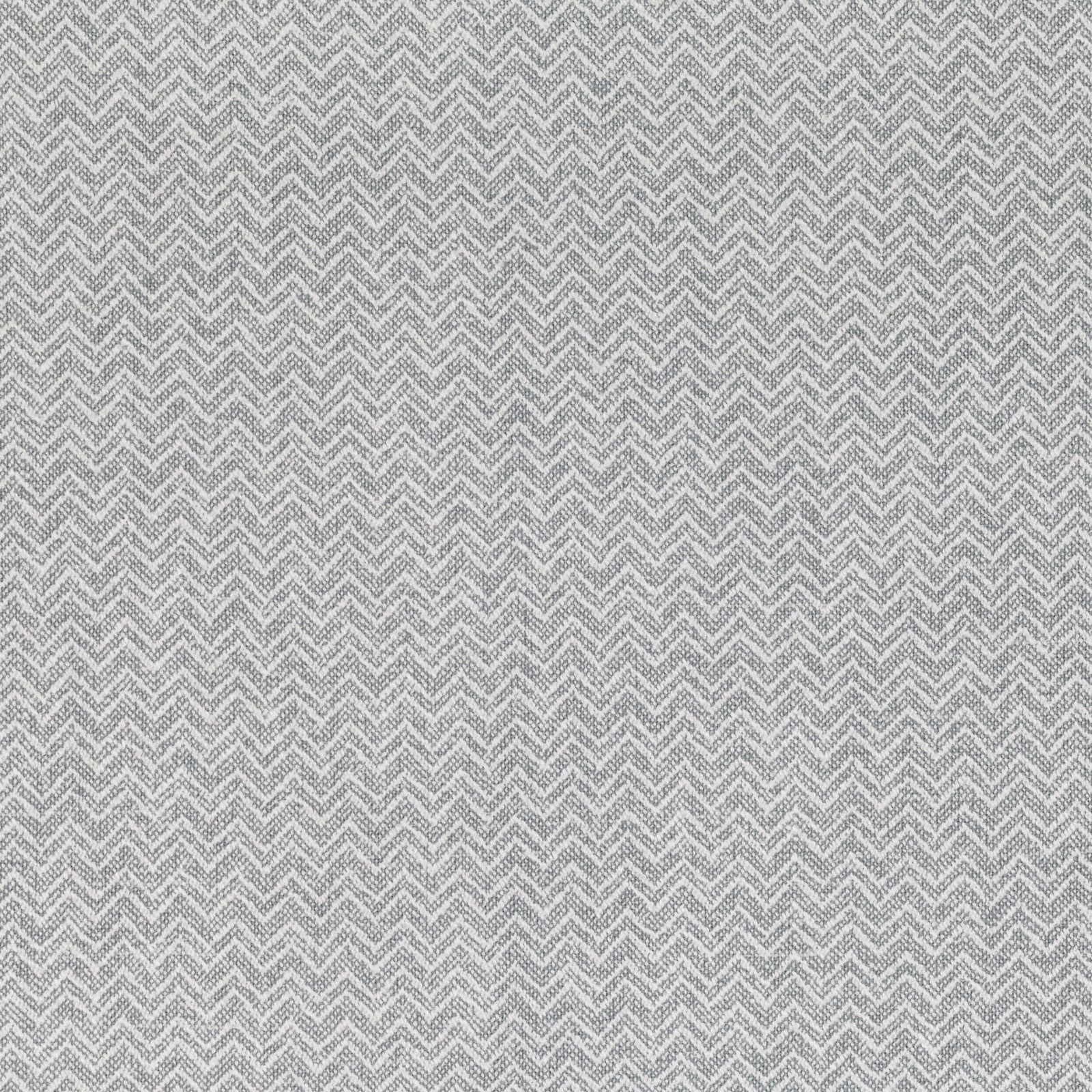 Cool dove-grey woven swatch with fine darker chevrons and a lightly textured surface