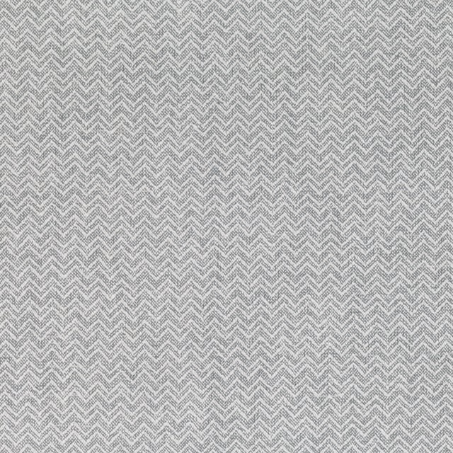 Cool dove-grey woven swatch with fine darker chevrons and a lightly textured surface