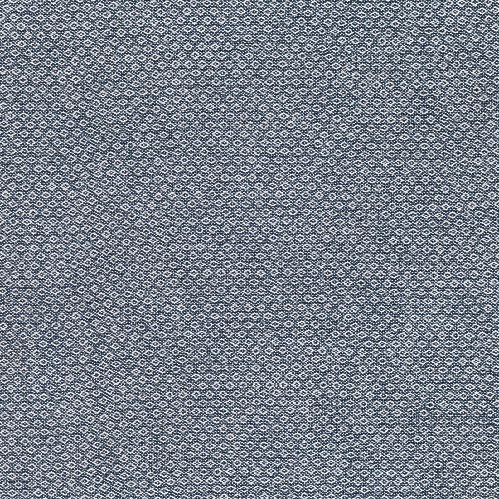 Muted ocean-blue fabric with a fine pale diamond lattice and softly woven texture