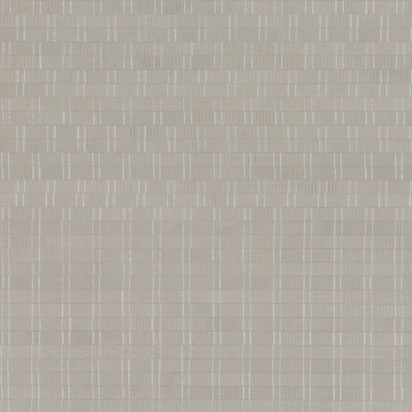 Soft almond-grey wallpaper with fine vertical grid-like woven-look lines