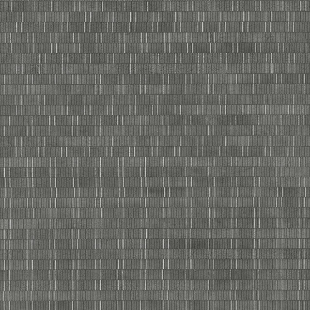 Cool metallic-grey wallpaper with a fine textured grid of narrow vertical marks