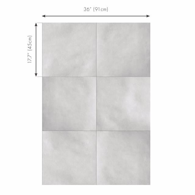 Pale silvery-grey wallpaper with softly mottled, cloudy tonal panels
