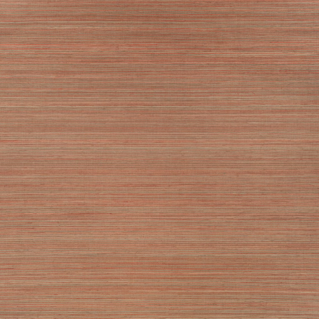 Muted Berber red wallpaper with fine taupe horizontal striations and subtle texture