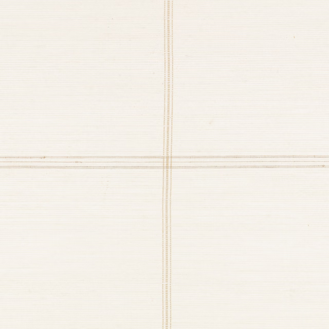 Warm ivory wallpaper with fine texture and delicate intersecting beige linear bands