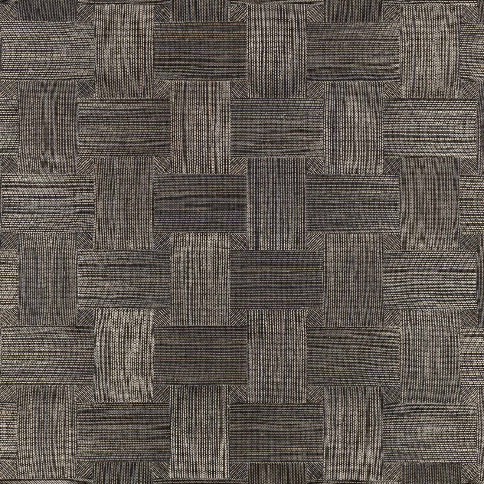 Deep anthracite wallpaper with interlocking rectangles and fine directional linear texture
