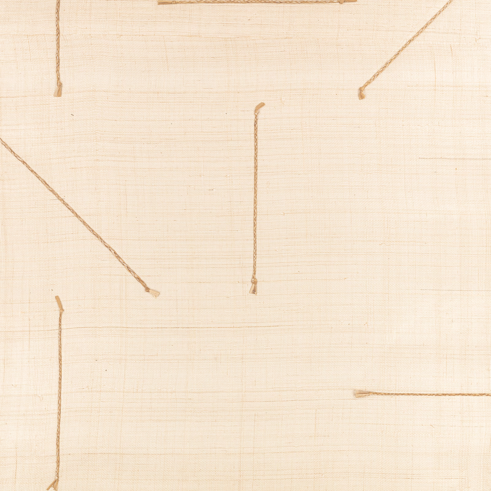 Warm cream wallpaper with fine grid texture and sparse irregular tan lines