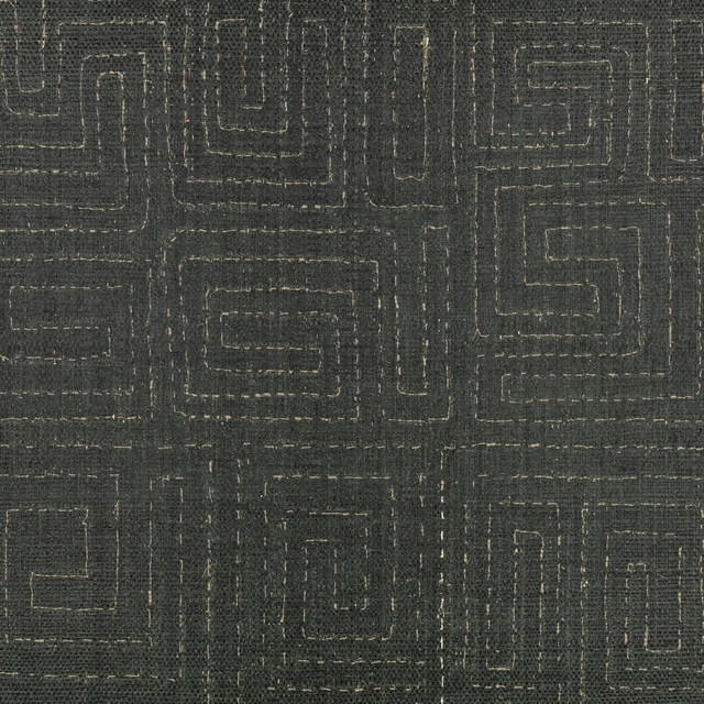 Dark charcoal-olive wallpaper with pale maze-like geometric lines and mottled texture