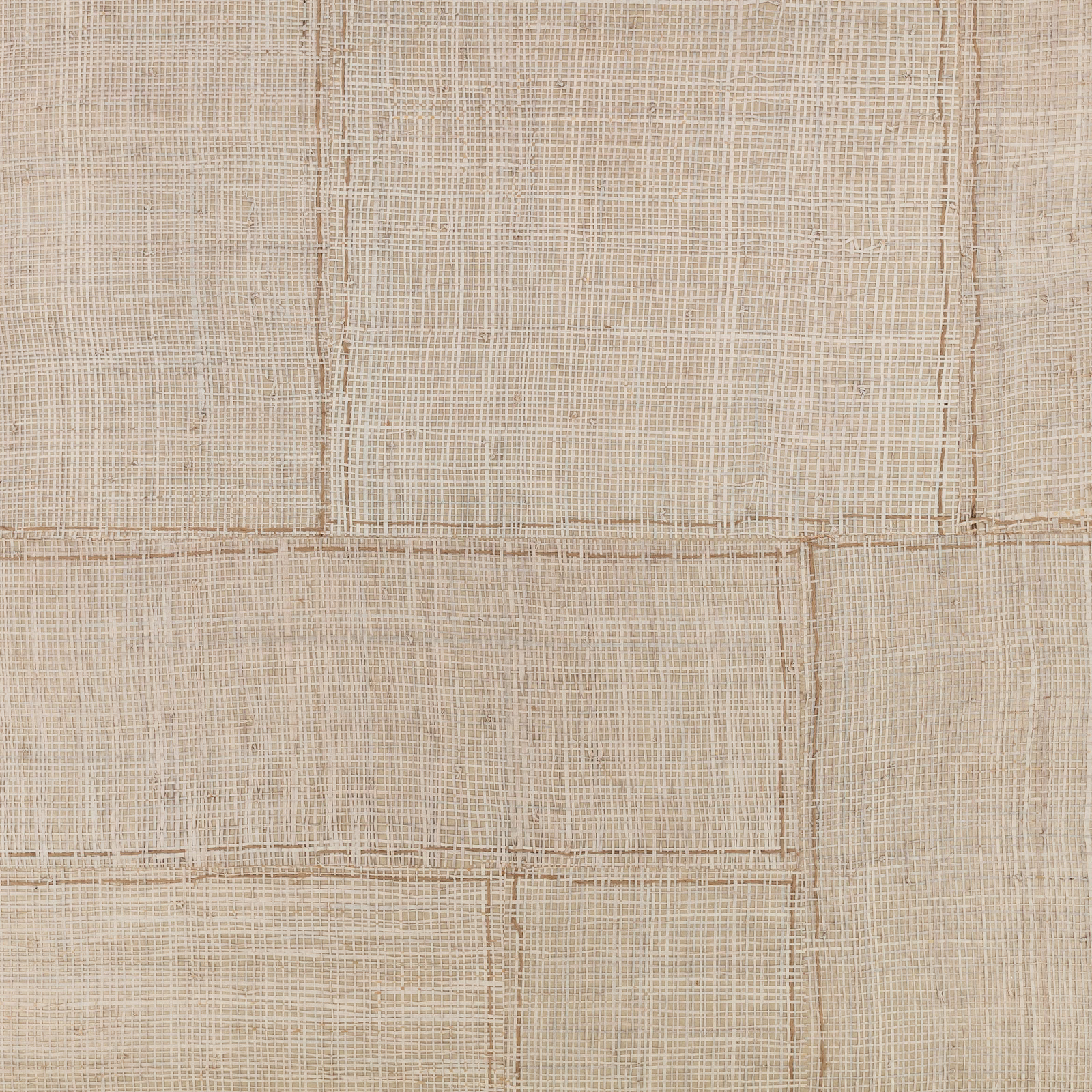 Whitewash cream wallpaper with fine woven lines forming uneven rectangular panels