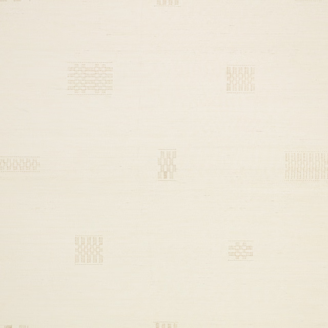 Warm alabaster wallpaper with faint beige geometric tile motifs on a pale textured ground