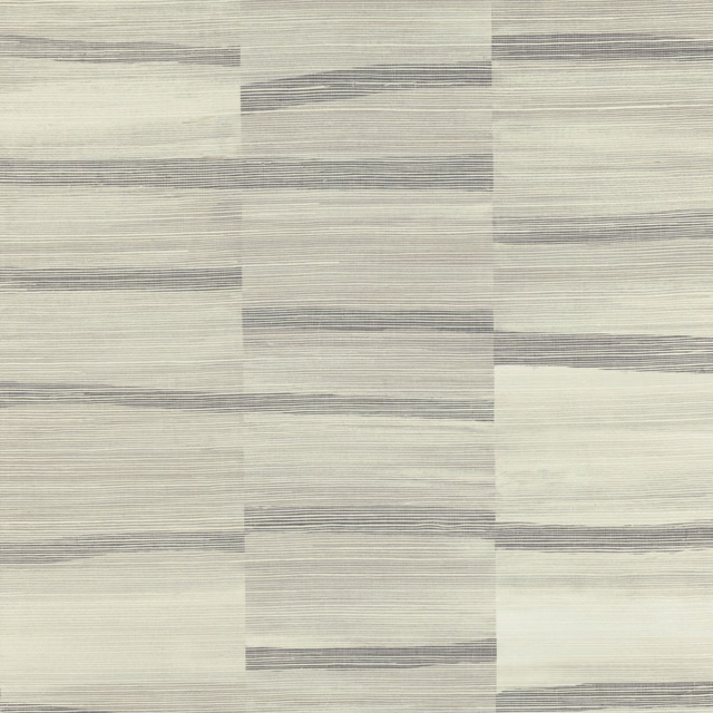 Pale shell wallpaper with grey-beige rectangular blocks and fine horizontal striations