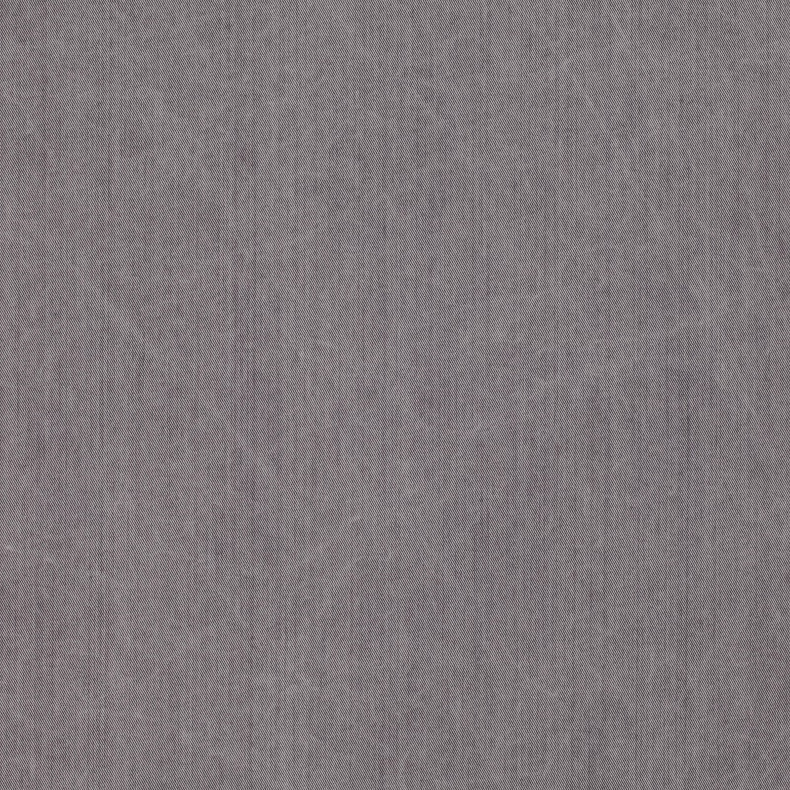 Cool denim-grey woven swatch with fine vertical striations and softly mottled texture