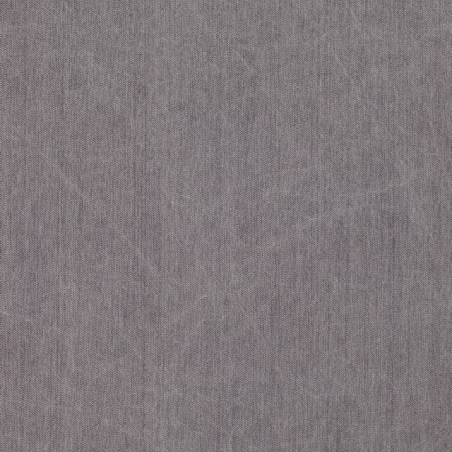Cool denim-grey woven swatch with fine vertical striations and softly mottled texture