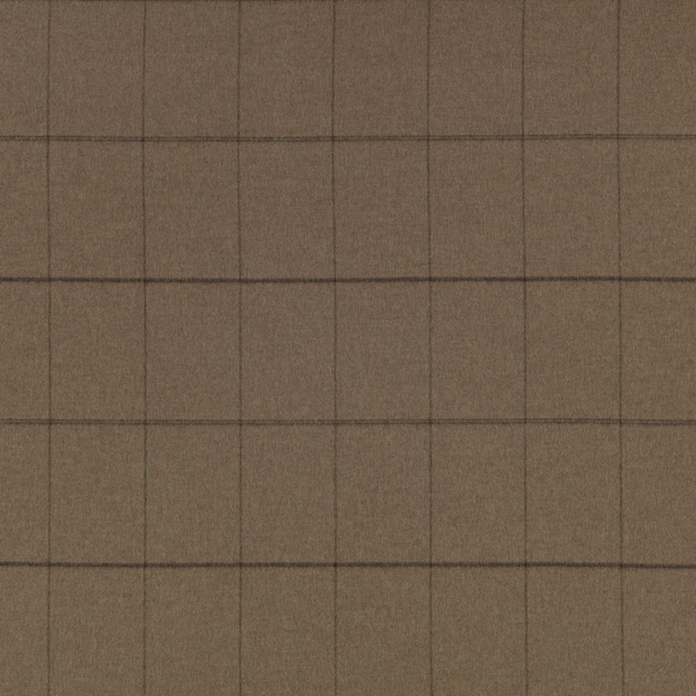 Warm chestnut hazel textile with dark windowpane grid and softly grainy weave