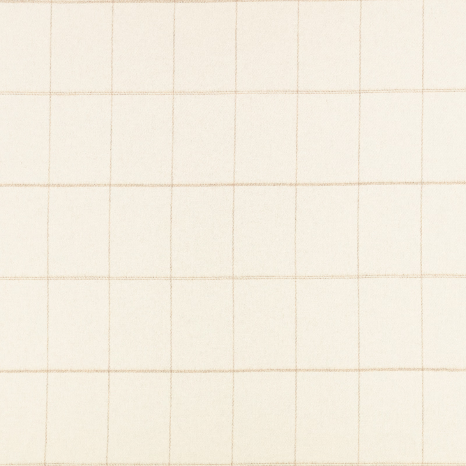 Pale cream textile with fine beige windowpane checks and a softly woven surface