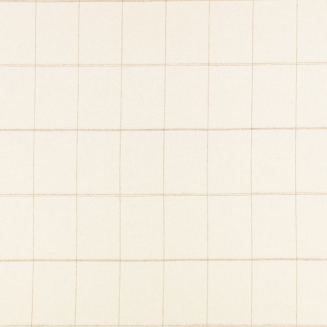 Pale cream textile with fine beige windowpane checks and a softly woven surface